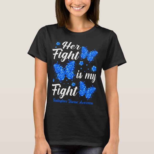 T-shirt Son combat est mon combat de Huntington's Disease (Devant)