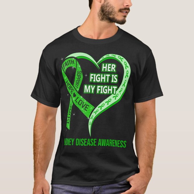 T-shirt Son combat est mon combat de sensibilisation aux m (Devant)