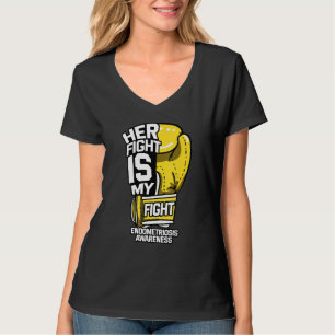 T-shirt Son combat est mon combat Endometriosis Mari Jaune