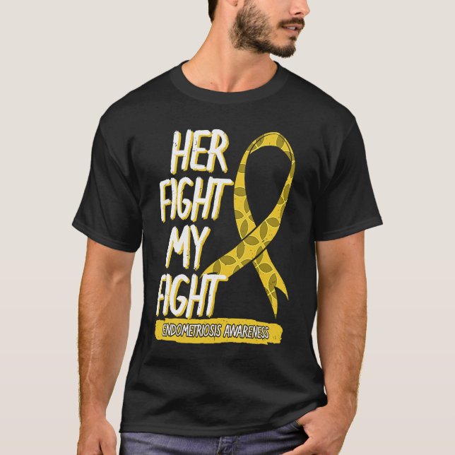 T-shirt Son combat est mon combat Endometriosis Uterus Jau (Devant)