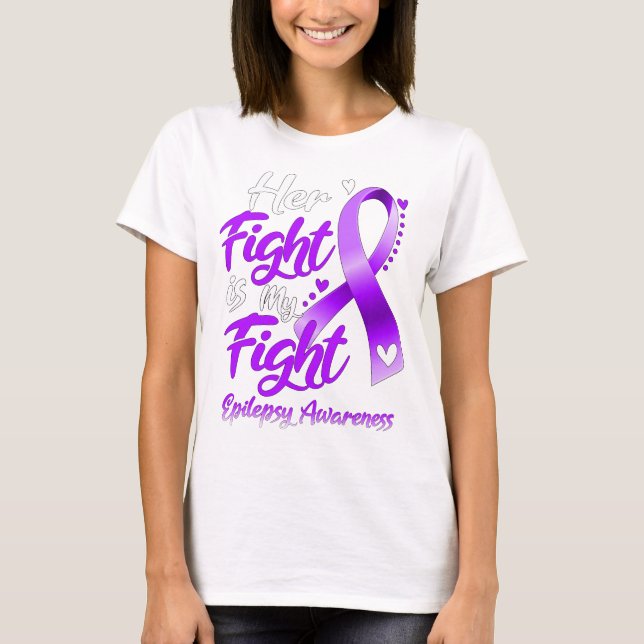 T-shirt Son combat est Mon combat Epilepsie Conscience (Devant)