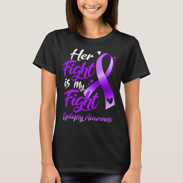 T-shirt Son combat est Mon combat Epilepsie Conscience (Devant)