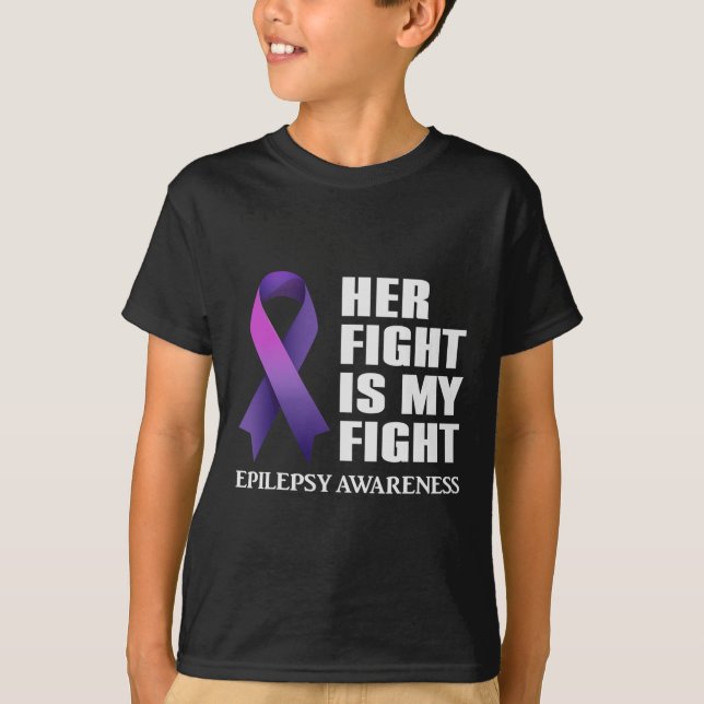 T-shirt Son combat est Mon combat Epilepsie Conscience (Devant)