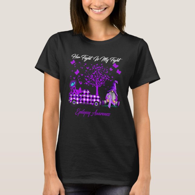 T-shirt Son combat est mon combat Epilepsie de combat (Devant)