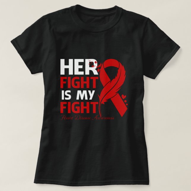 T-shirt Son combat est mon combat face aux maladies du coe (Design devant)