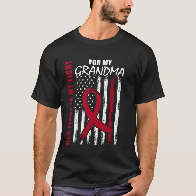 T-shirt Son Combat Est Mon Combat Grand-mère Myélome Multi (Devant)