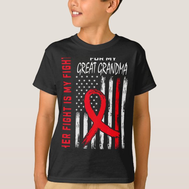 T-shirt Son combat est mon combat Grande grand-mère Maladi (Devant)
