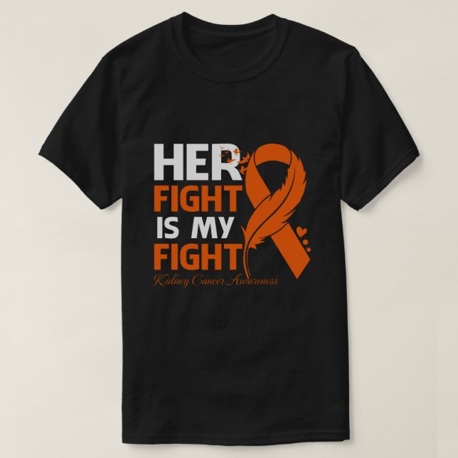 T-shirt Son combat est mon combat KIDNEY CANCER connaissan (Design devant)