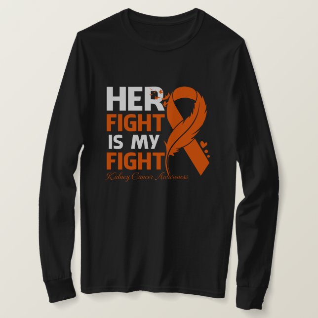 T-shirt Son combat est mon combat KIDNEY CANCER connaissan (Design devant)
