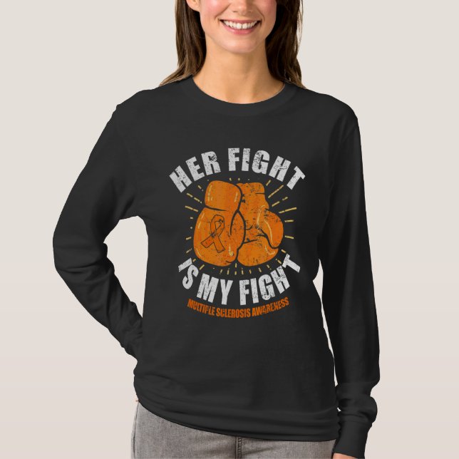 T-shirt Son Combat Est Mon Combat La Sclérose Multiples Or (Devant)