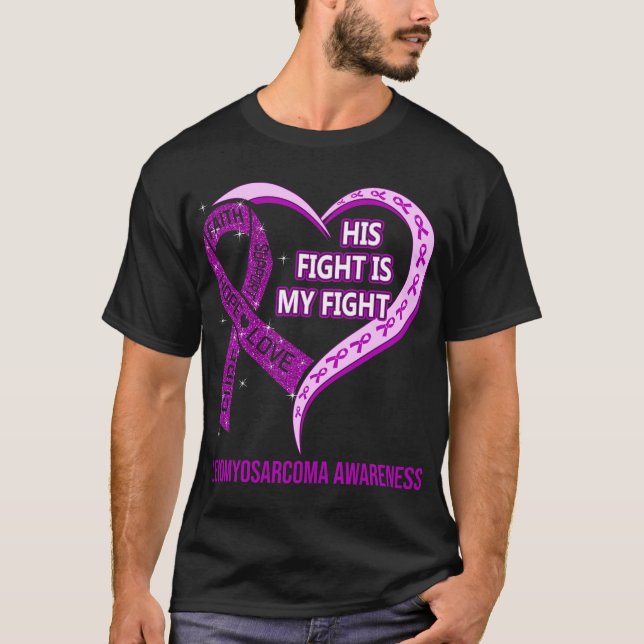 T-shirt Son Combat Est Mon Combat Leiomyosarcoma Sensibili (Devant)