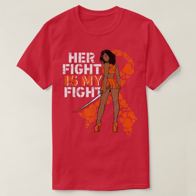 T-shirt Son Combat Est Mon Combat Leucémie Melanine Warrio (Design devant)