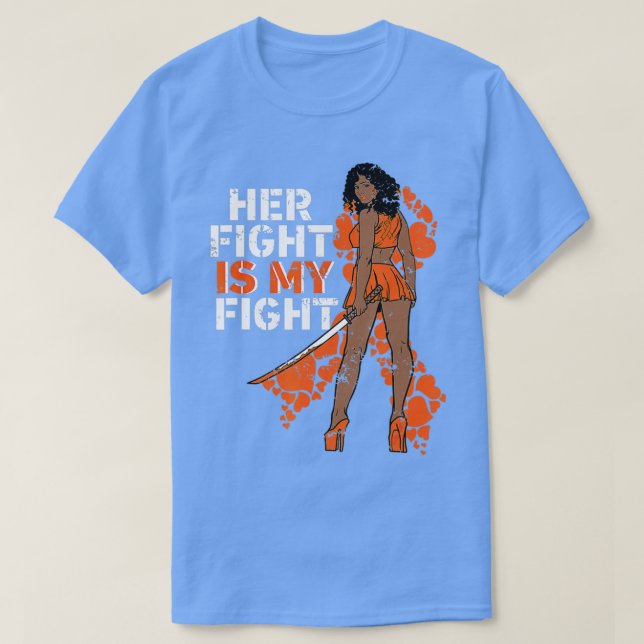 T-shirt Son Combat Est Mon Combat Leucémie Melanine Warrio (Design devant)