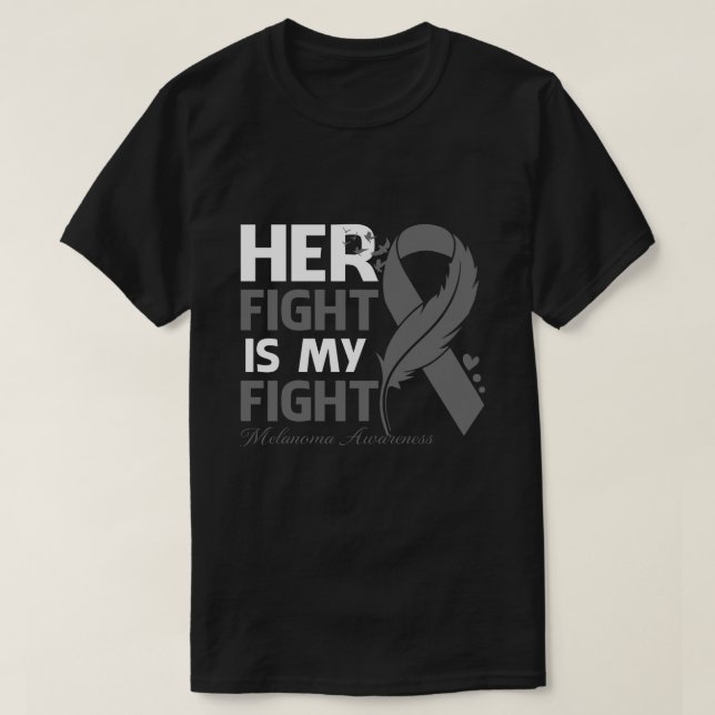 T-shirt Son combat est mon combat MELANOMA SENSIBILISATION (Design devant)