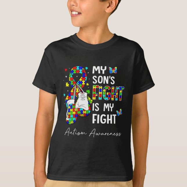 T-shirt Son Combat Est Mon Combat Mon Fils Sensibilisation (Devant)