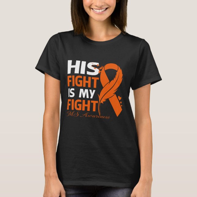 T-shirt Son combat est mon combat MS AWARENESS Feather (Devant)