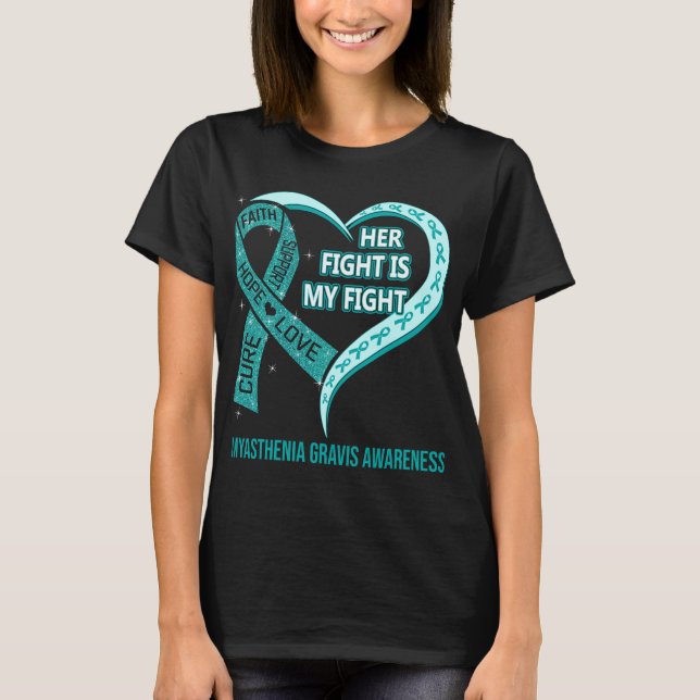 T-shirt Son combat est mon combat Myasthenia Gravis Sensib (Devant)