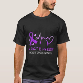 T-shirt Son Combat Est Mon Combat National Cancer Pancréat