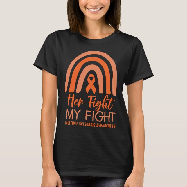 T-shirt Son combat est Mon combat Orange Sclerosis Multipl (Devant)