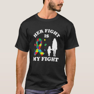 T-shirt Son combat est mon combat père & fille Autism Awar