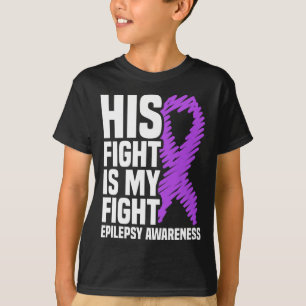 T-shirt Son Combat Est Mon Combat Purple Ribbon Epilepsie 