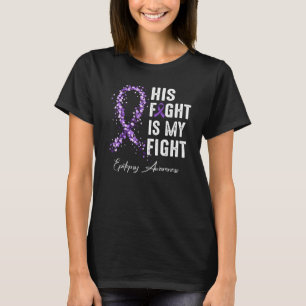 T-shirt Son Combat Est Mon Combat Purple Ribbon Epilepsie