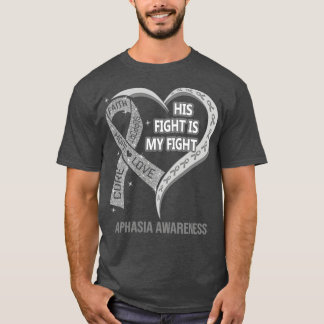 T-shirt Son combat est mon combat Ribbon Heart Aphasia Awa