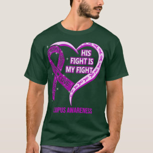 T-shirt Son combat est mon combat Ribbon Heart Lupus Sensi