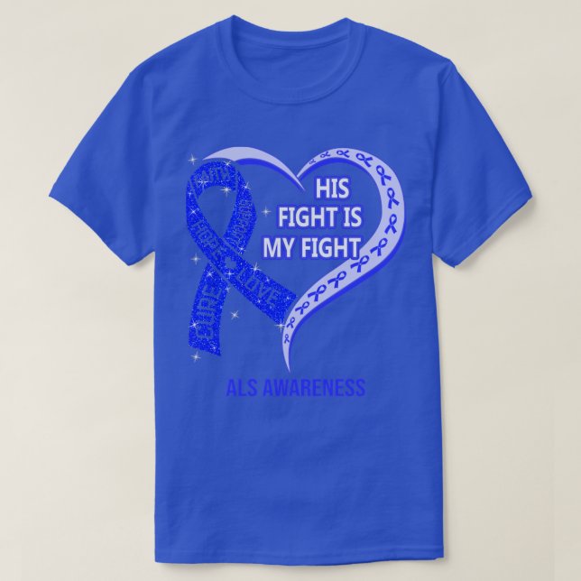 T-shirt Son combat est mon combat Ribbon Heart Sensibilisa (Design devant)