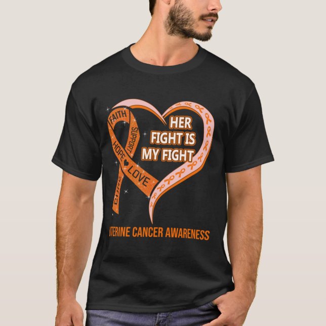 T-shirt \Son Combat Est Mon Combat Ruban Carburant Cancer  (Devant)