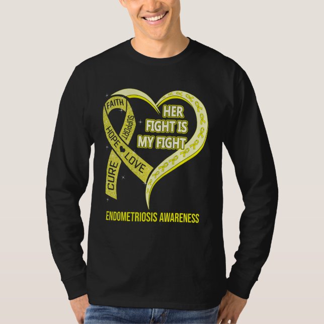 T-shirt Son Combat Est Mon Combat Ruban de Sensibilisation (Devant)