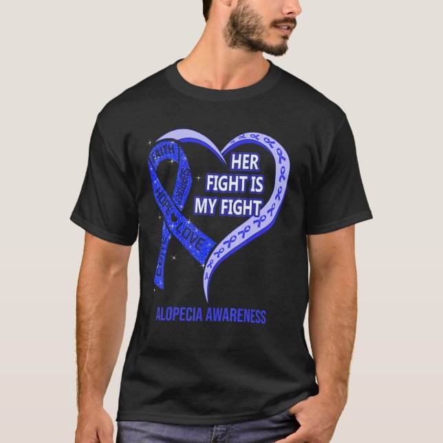 T-shirt Son combat est mon combat Ruban de sensibilisation (Devant)
