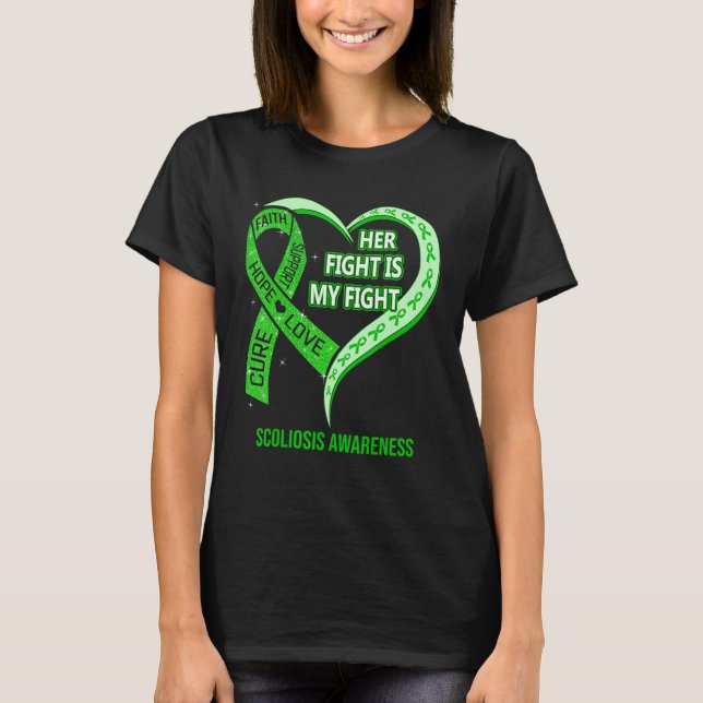 T-shirt Son combat est mon combat Ruban de sensibilisation (Devant)