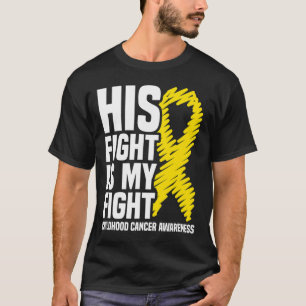 T-shirt Son combat est mon combat Ruban Enfant Cancer Aler