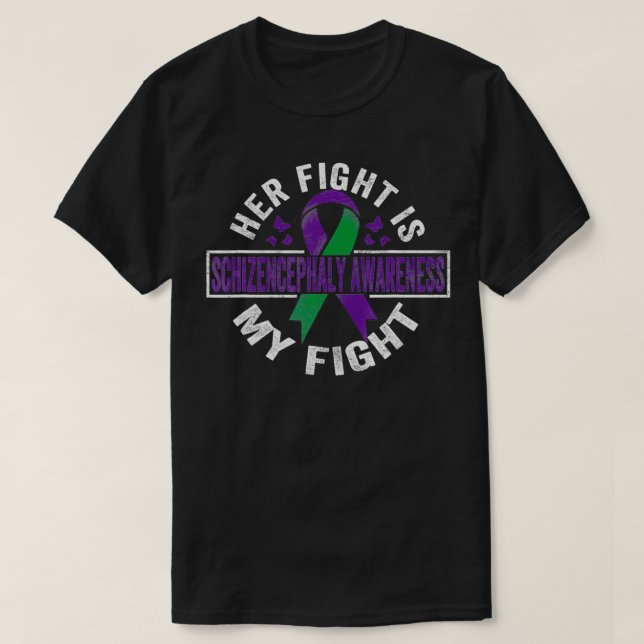 T-shirt Son combat est mon combat Schizencephaly Awareness (Design devant)