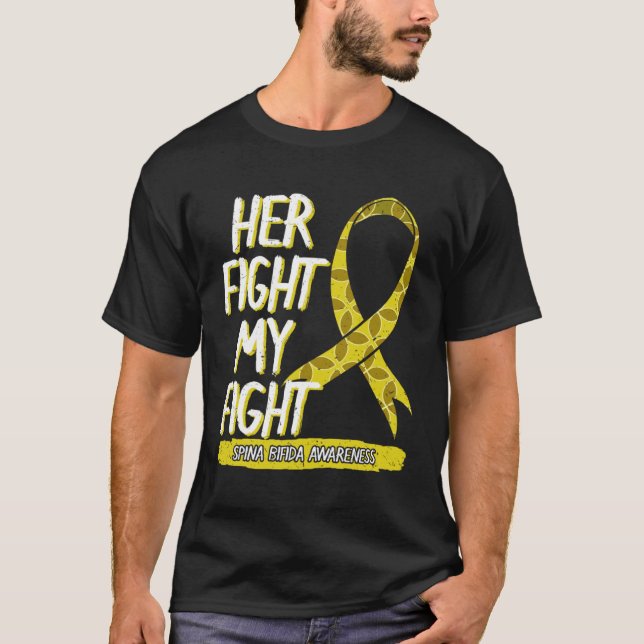 T-shirt Son Combat Est Mon Combat Spina Bifida Spine Suppo (Devant)