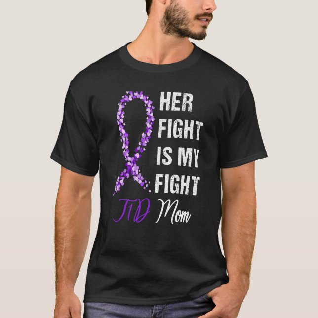 T-shirt Son combat est mon combat T1D Maman Connaissance d (Devant)