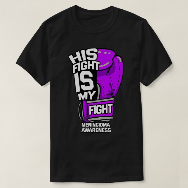 T-shirt Son Combat Est Mon Combattre Meningioma Meningeal  (Design devant)