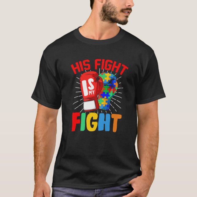 T-shirt Son Combat Est Mon Fight Sensibilisation sur l'aut (Devant)
