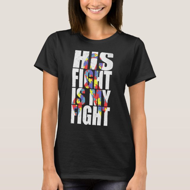 T-shirt Son Combat Est Mon Fight Sensibilisation sur l'aut (Devant)