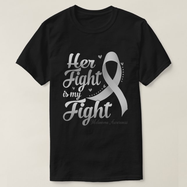 T-shirt Son combat est mon mois de lutte MELANOMA connaiss (Design devant)