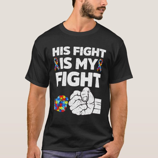 T-shirt Son Combat Est Mon Mois De Sensibilisation sur l'a (Devant)