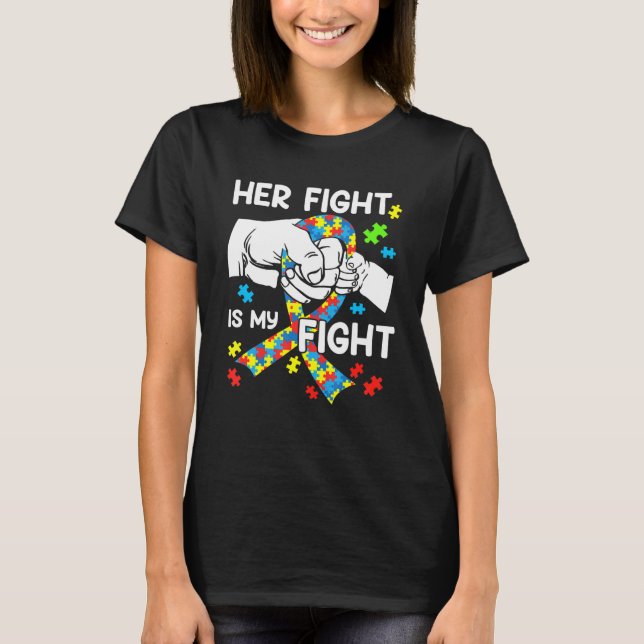 T-shirt Son Combat Est Mon Mois De Sensibilisation sur l'a (Devant)