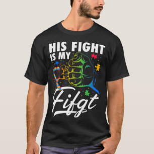 T-shirt Son Combat Est Mon Puzzle Fist Sensibilisation sur