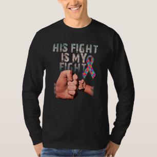 T-shirt Son combat est mon soutien de combat Puzzle Autism