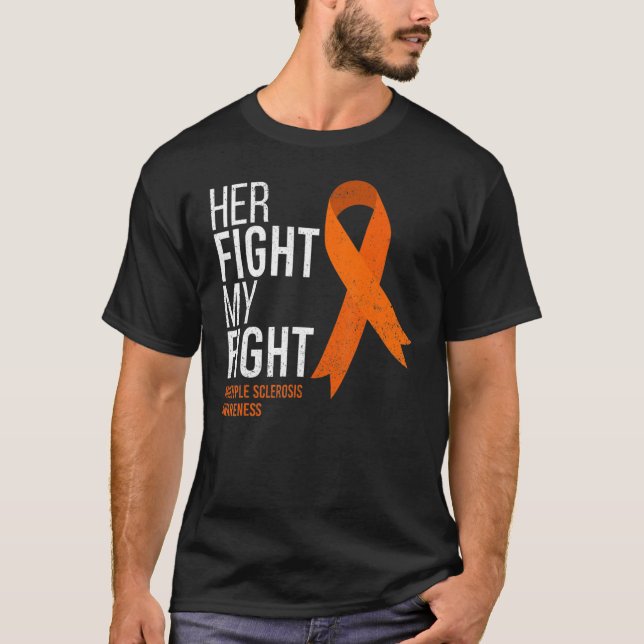 T-shirt Son combat est My Fight Multiple Sclerosis MS Awar (Devant)