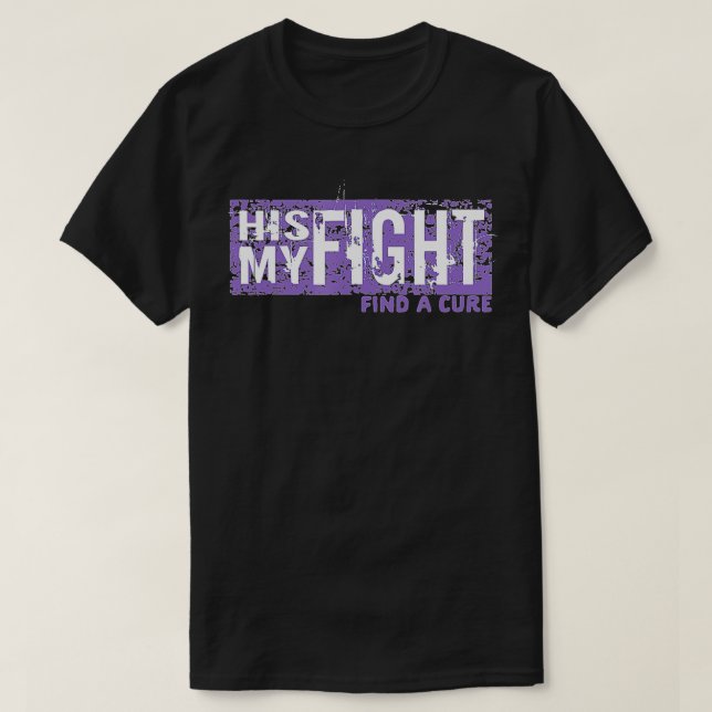 T-shirt Son combat est My Fight Purple Alzheimers Dementia (Design devant)