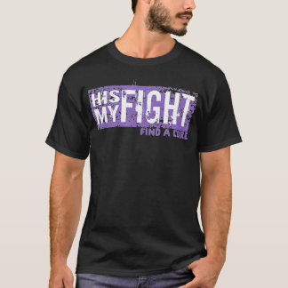 T-shirt Son combat est My Fight Purple Alzheimers Dementia