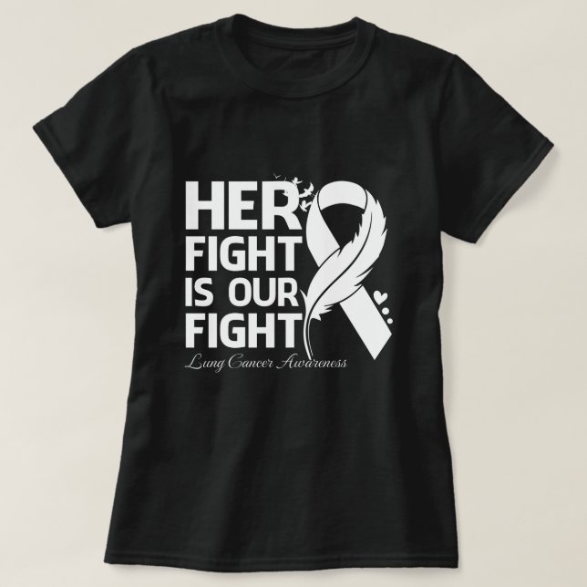 T-shirt Son combat est notre combat connaissance du cancer (Design devant)