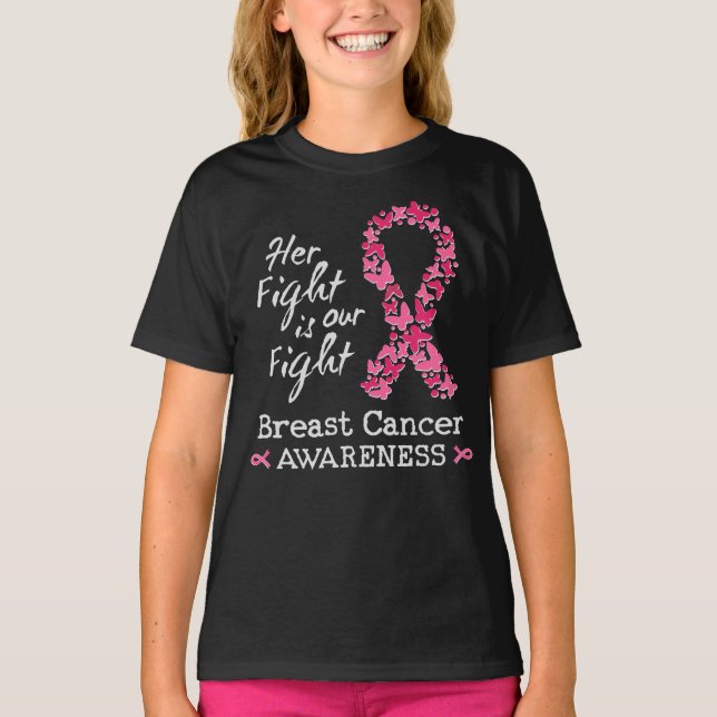 T-shirt Son combat est notre combat Conscience du cancer d (Devant)